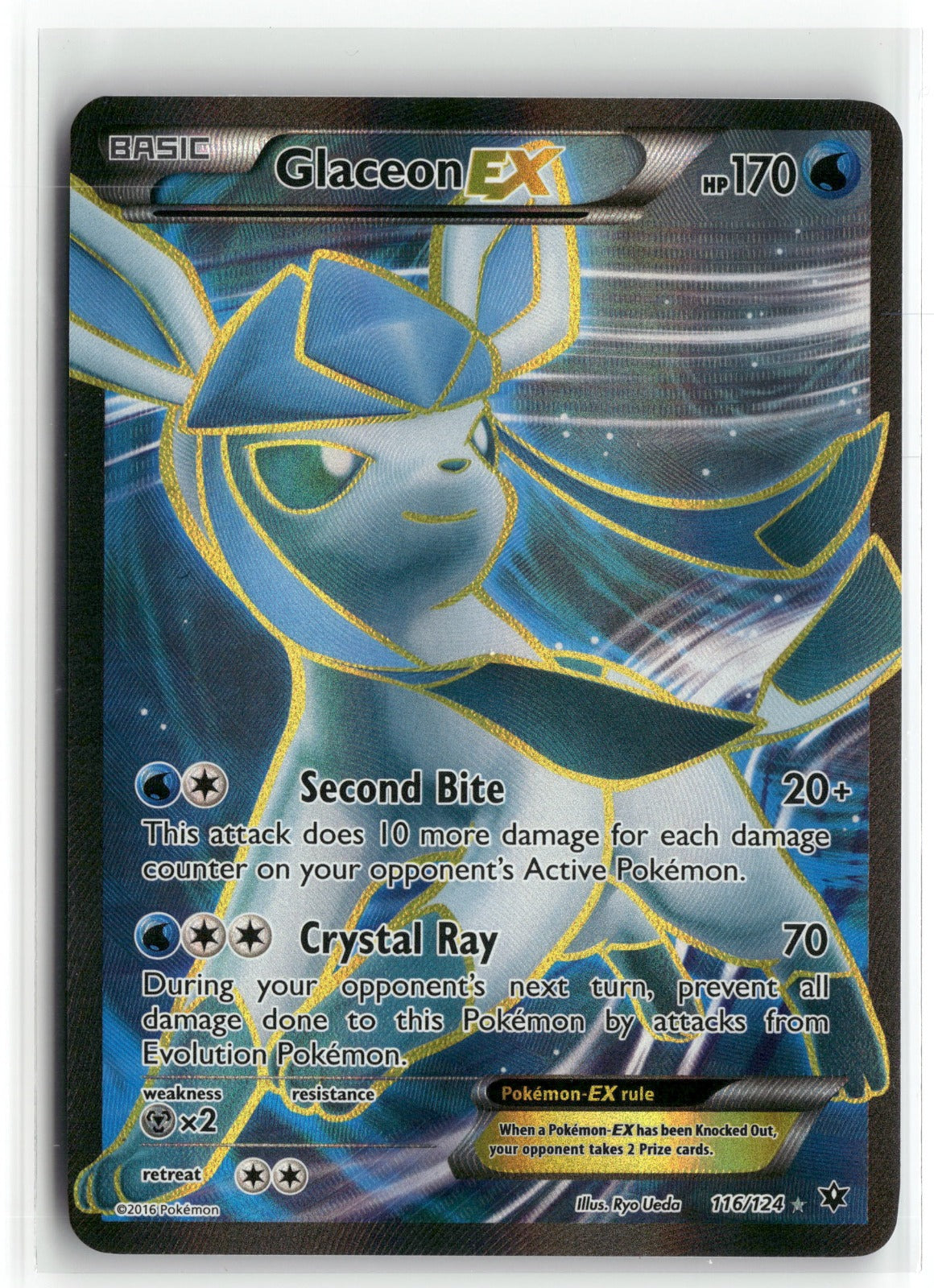 Pokemon Glaceon EX (Full Art) 116/124 Ultra Rare 2016 XY - Fates Collide