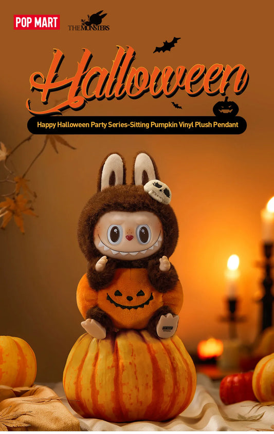 THE MONSTERS Labubu Happy Halloween Party Series-Sitting Pumpkin Vinyl Plush Pendant