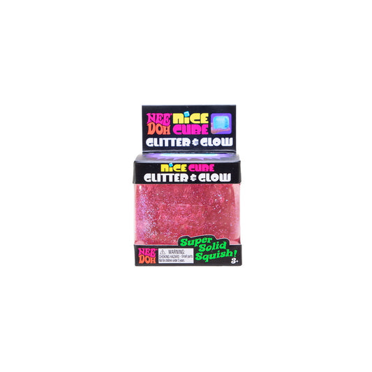 Schylling NeeDoh Glitter Glow Nice Cube Pink