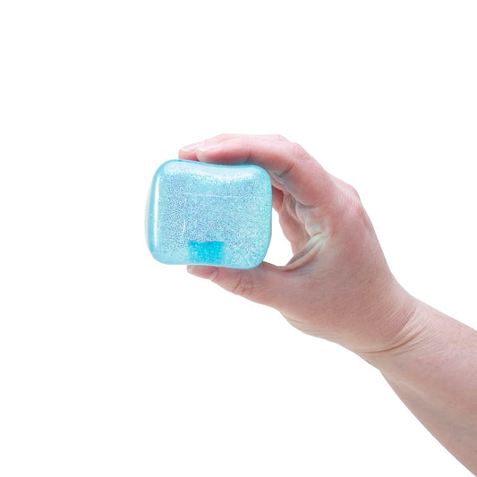 Schylling NeeDoh Glitter Glow Nice Cube Blue