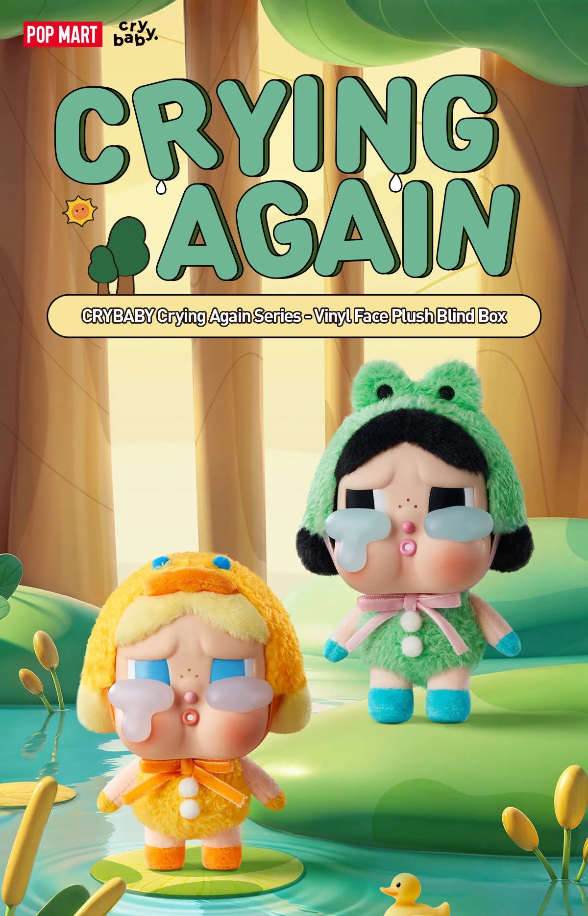 POP MART CryBaby Crying Again Series Vinyl Face Plush Single Blind Box