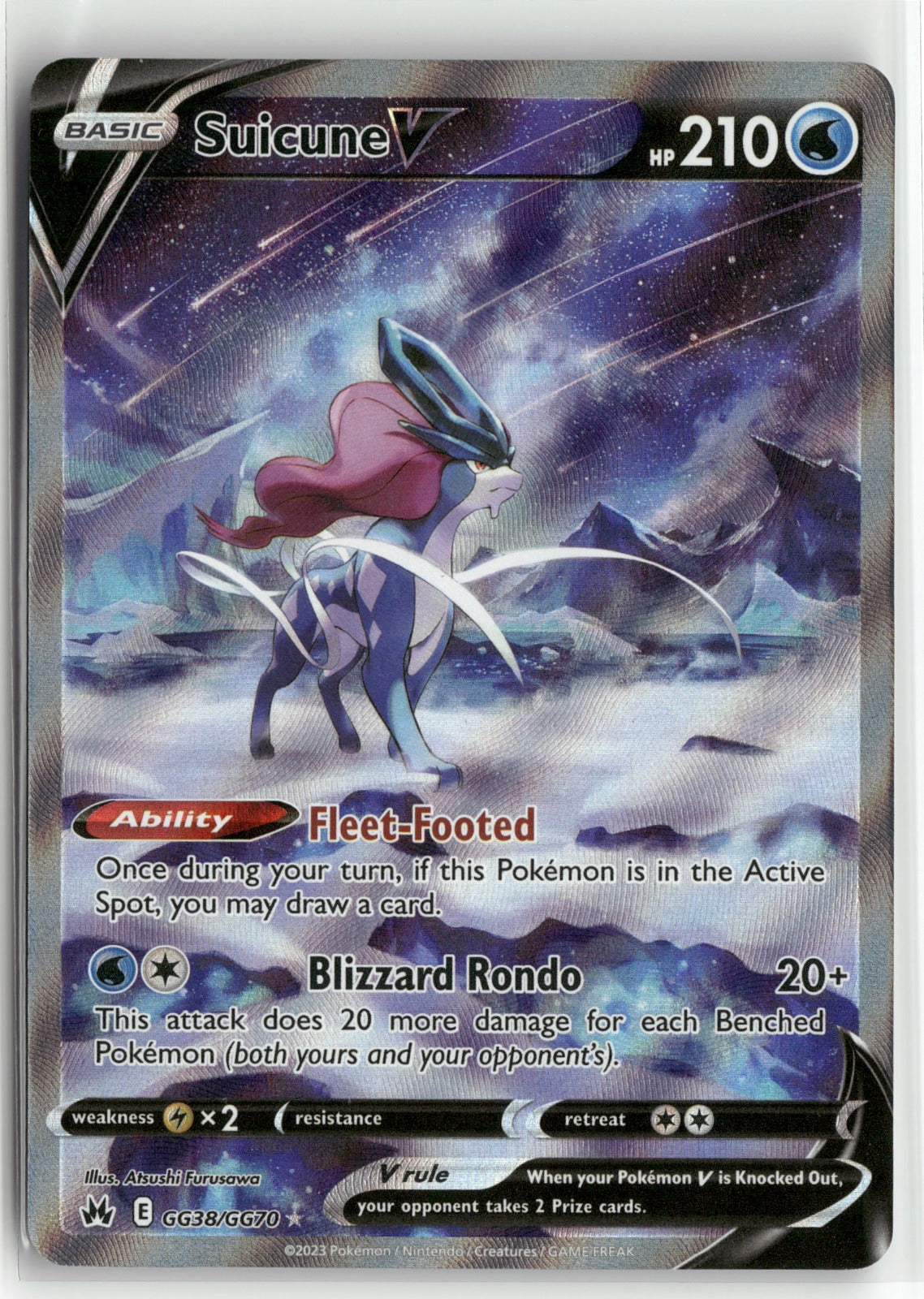Pokemon Suicune V GG38/GG70 Ultra Rare 2023 Crown Zenith: Galarian Gallery