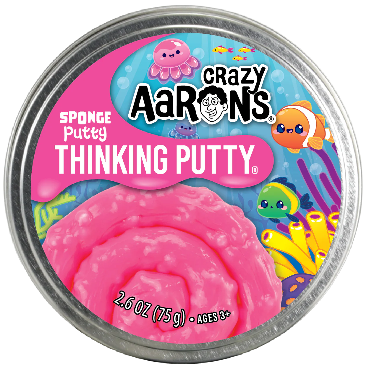 Crazy Aaron's Sponge Putty - 4" Tin Thinking Putty