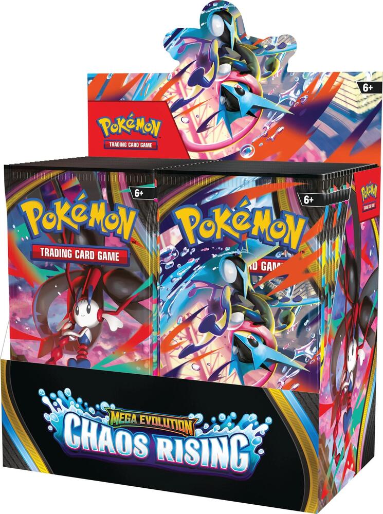 pokemon card pack display Pokémon TCG: Mega Evolution-Chaos Rising Booster Box (36 – Rocket City Toys 154815: PKU87328 Style:Set of 5 Mega Evolution—Pitch Black pokemon cards on sale