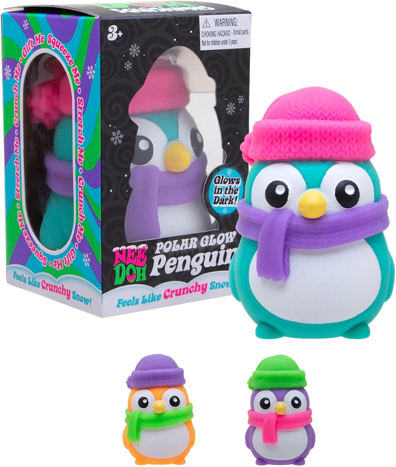 Schylling NeeDoh Squishmas Polar Glow Penguin Squishy Fidget Toy