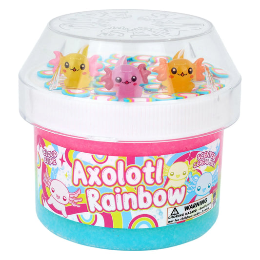 Axolotl Rainbow - Cloud Textured Slime - Handmade in USA - Dope Slimes - Pink/Blue/Yellow - 8 fl/oz
