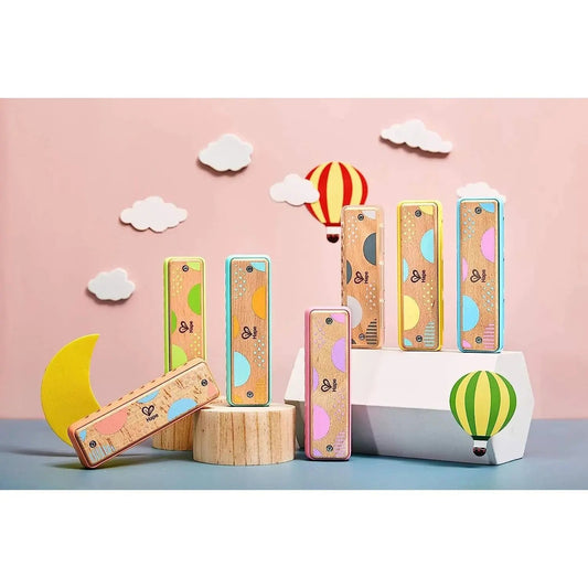 Hape 10 Hole Blues Harmonica Wooden Musical Instrument