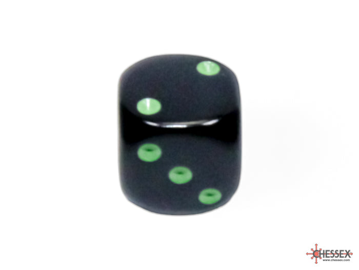 Chessex 12mm 36-Die Set-Opaque Black/Green CHX25858