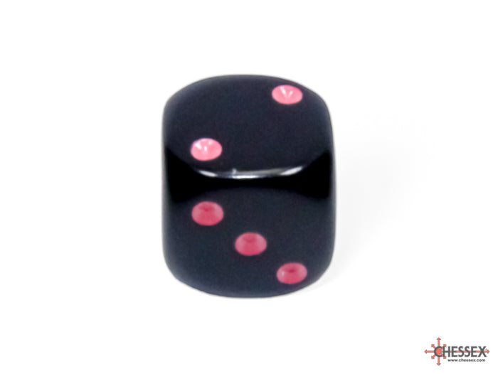 Chessex 12mm 36-Die Set-Opaque Black/Pink CHX25848