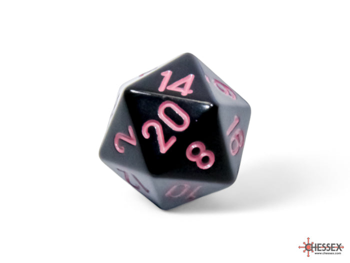 Chessex Polyhedral 7-Die Set-Opaque Black/Pink CHX25448