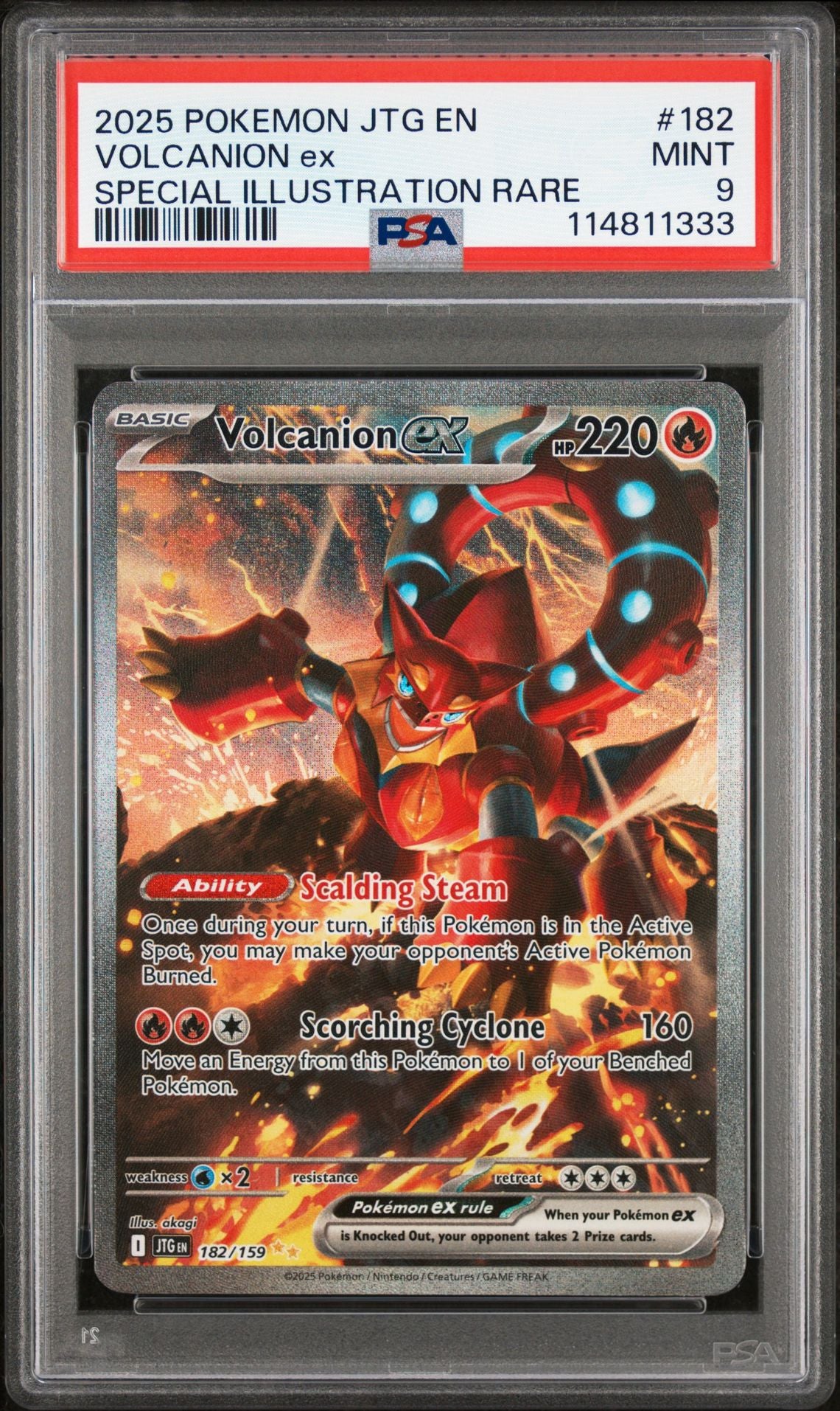 2025 Pokemon JTG EN Volcanion ex SIR PSA 9
