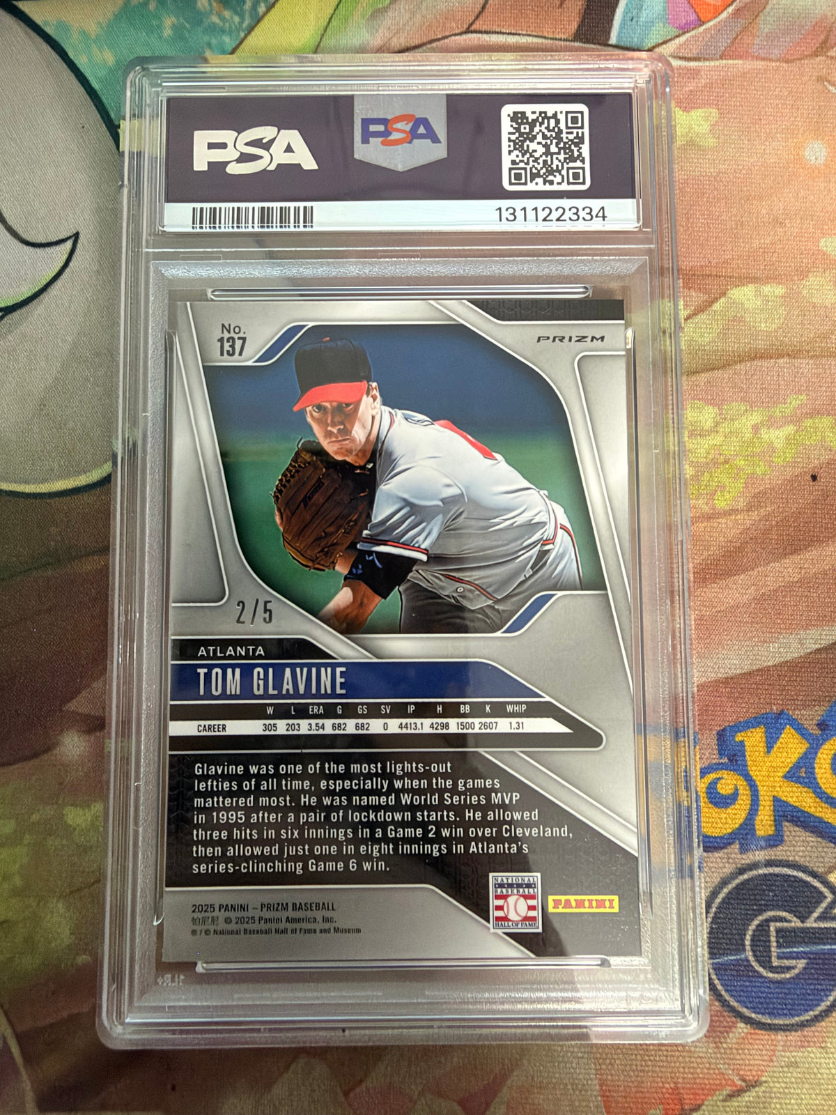 CONSIGN 2025 Panini Prizm Tom Glavine Black Gold Prizm PSA #10