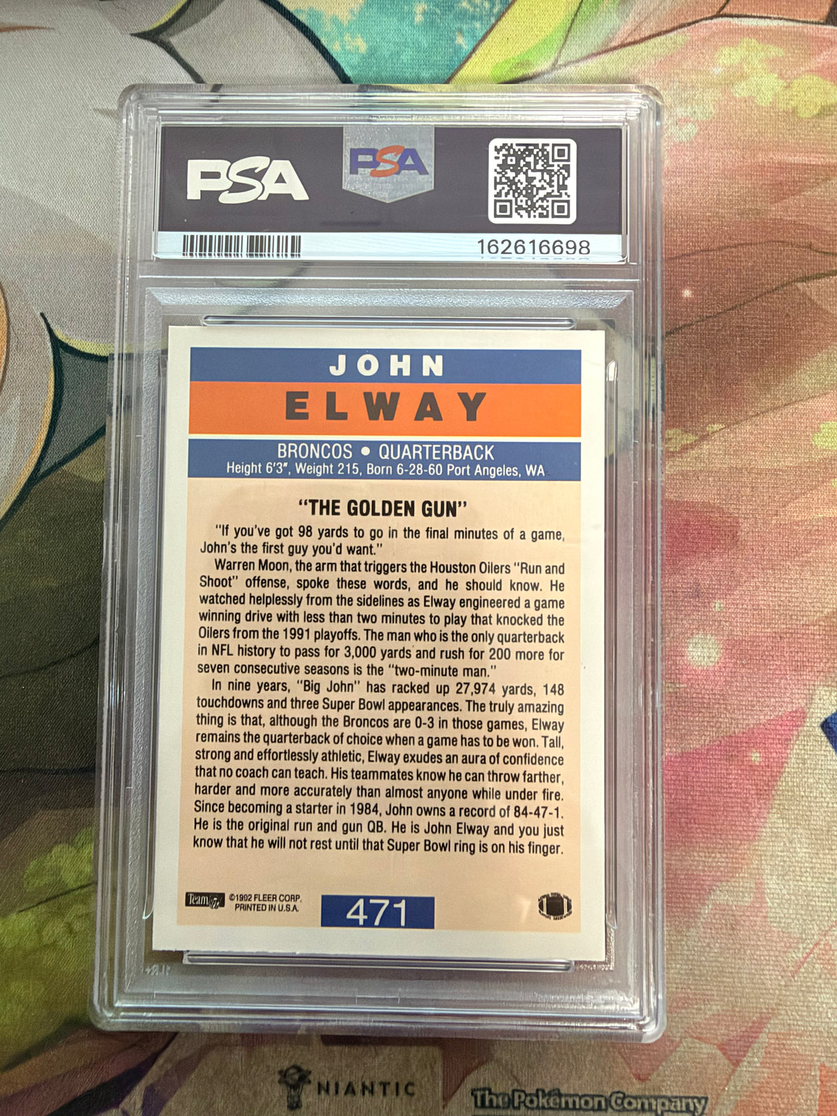 CONSIGN 1992 Fleer John Elway #471 PSA #9