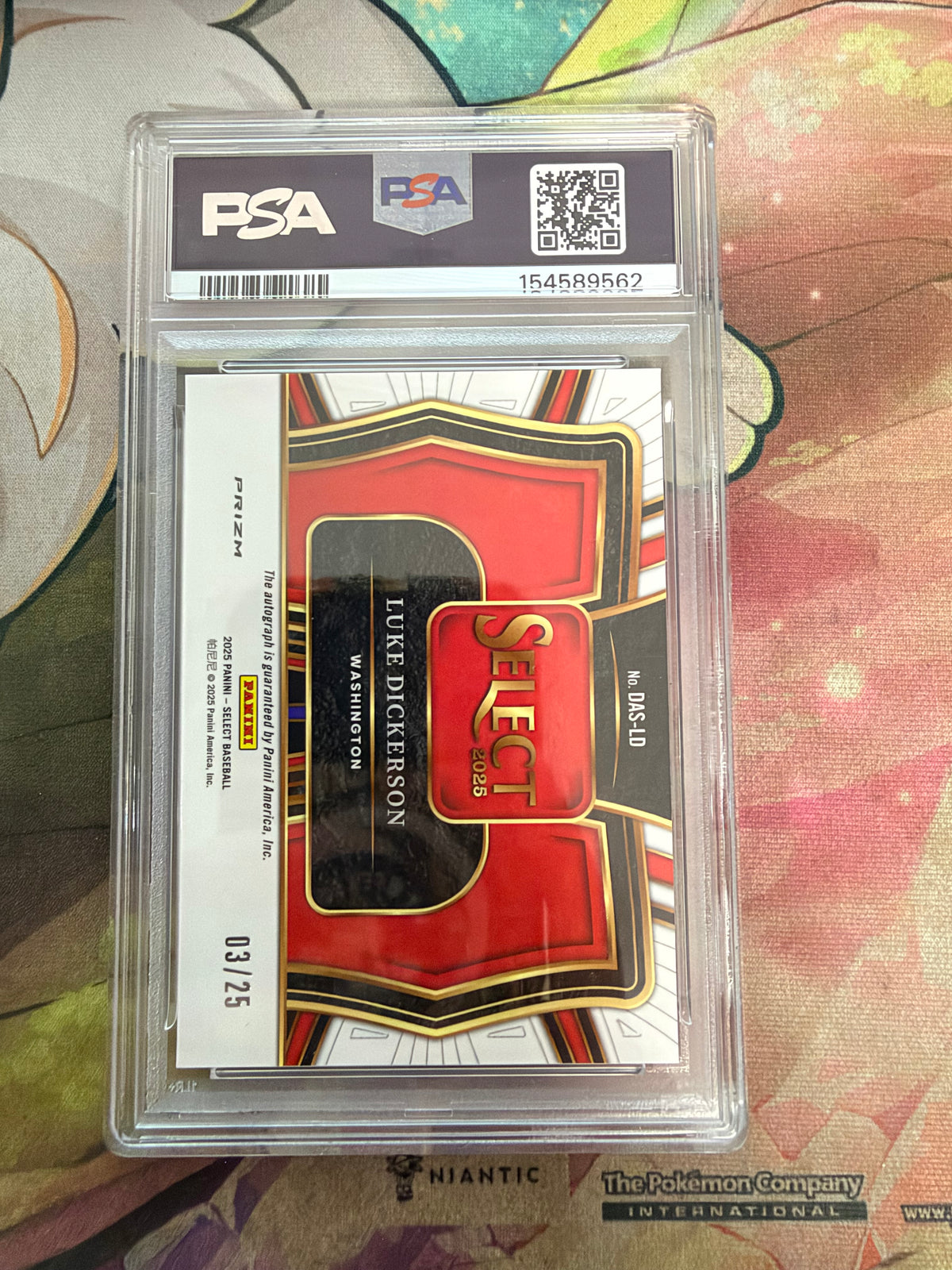 CONSIGN 2025 Select Luke Dickerson Diamond Action Sig Tie-Dye Prizm PSA #10