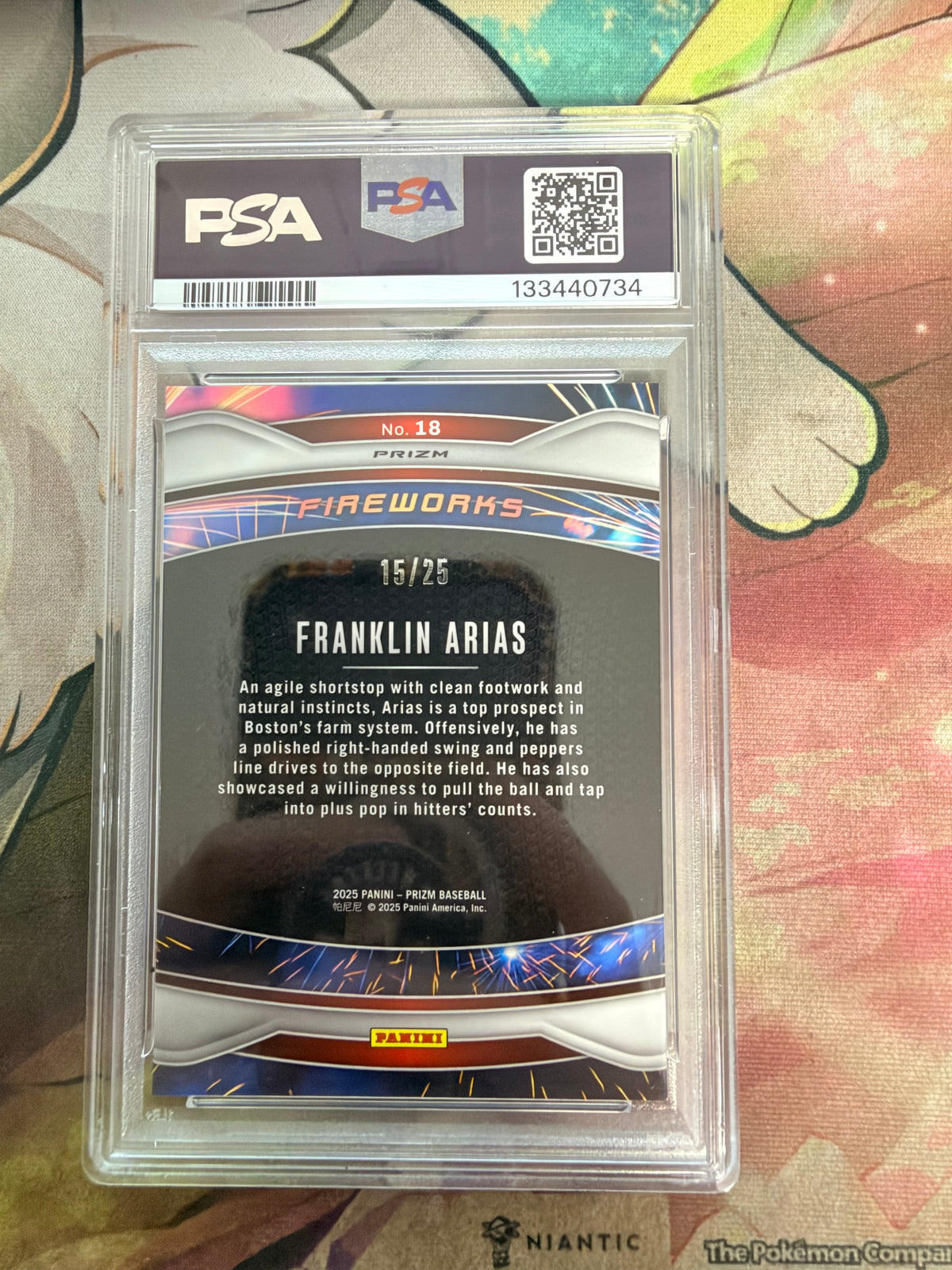 CONSIGN 2025 Panini Prizm Franklin Arias Fireworks Mojo Prizm PSA #9