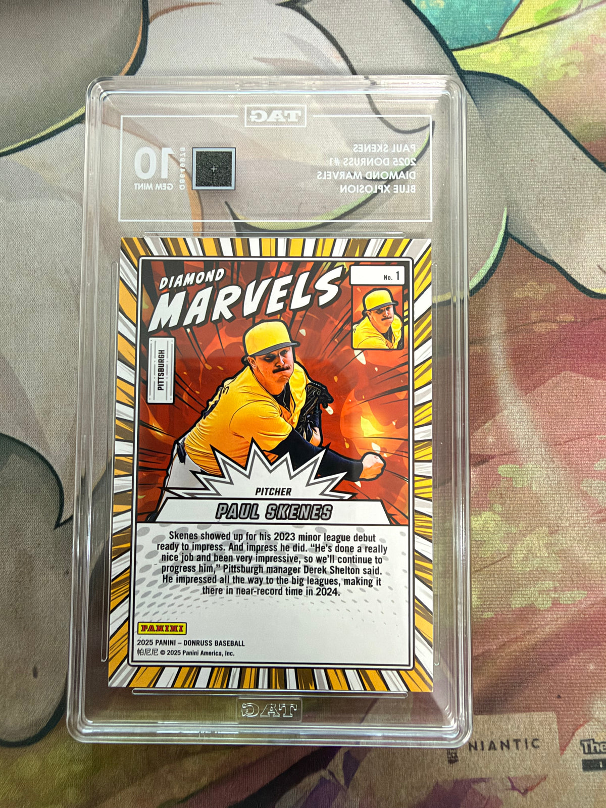 CONSIGN 2025 Donruss Paul Skenes Diamond Marvels Blue Xplosion TAG #10