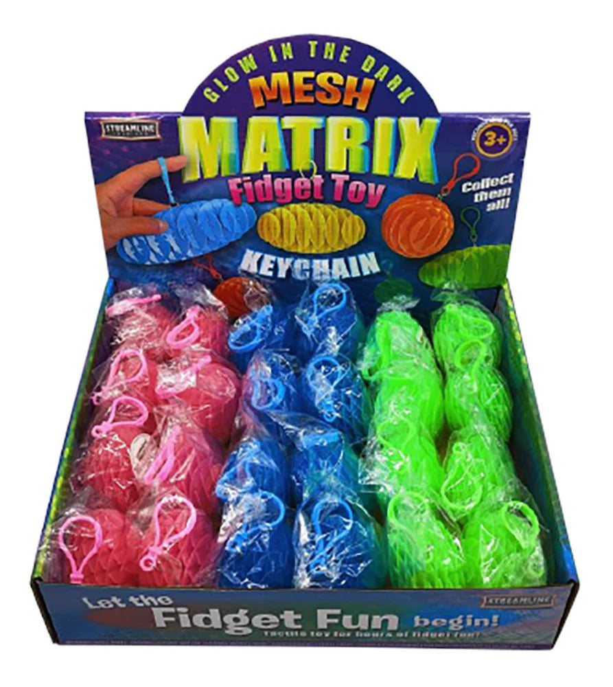 Mesh Matrix Glow in the Dark Keychain Fidget Toy 1ct