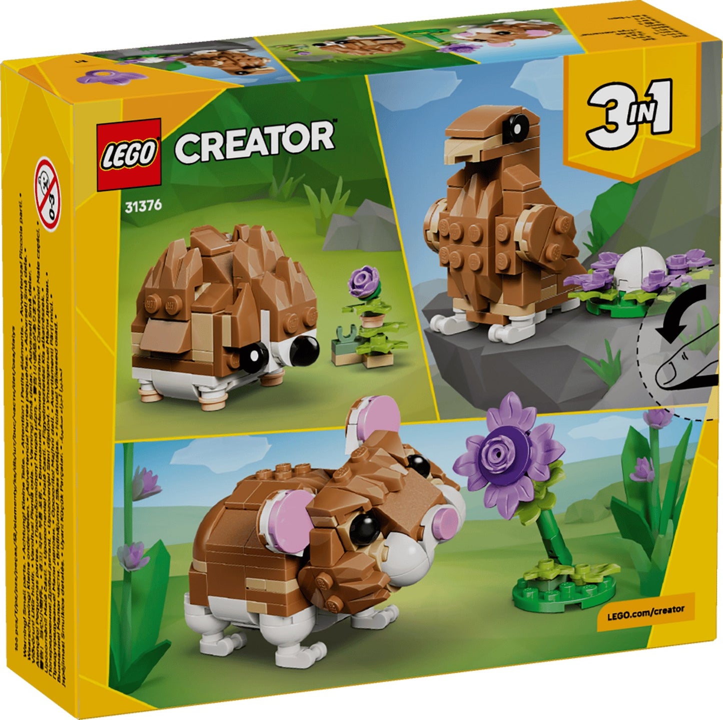 LEGO Creator 3 in 1 Cute Hamster with a Flower 31376