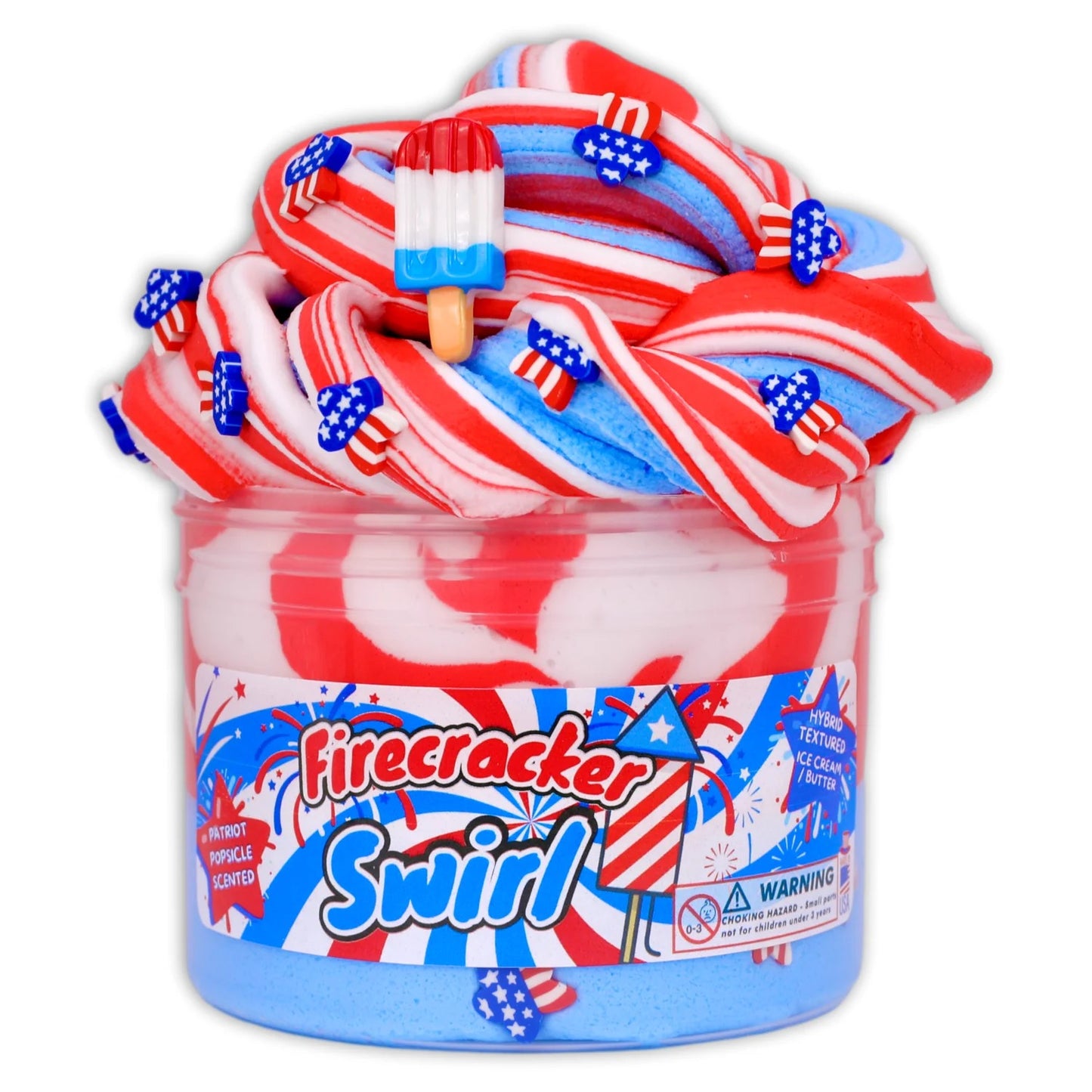 Firecracker Swirl Textured Slime - Handmade in USA - Dope Slimes