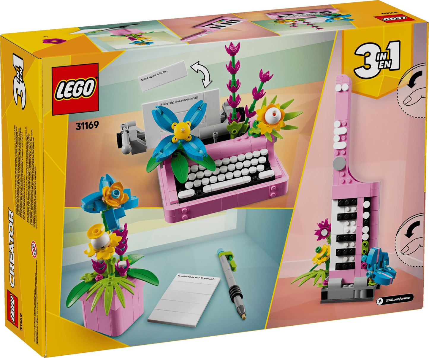 LEGO Creator 3 in 1 Typewriter with Flowers 31169