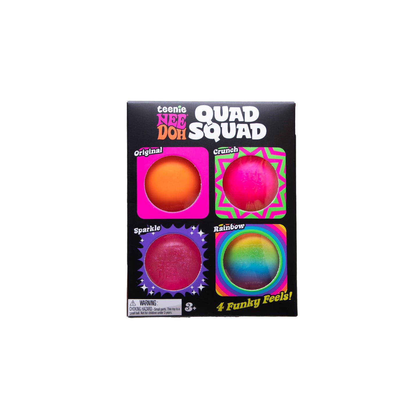 Schylling Teenie Quad Squad NeeDoh Squishy Fidget Toy Multicolor 4ct