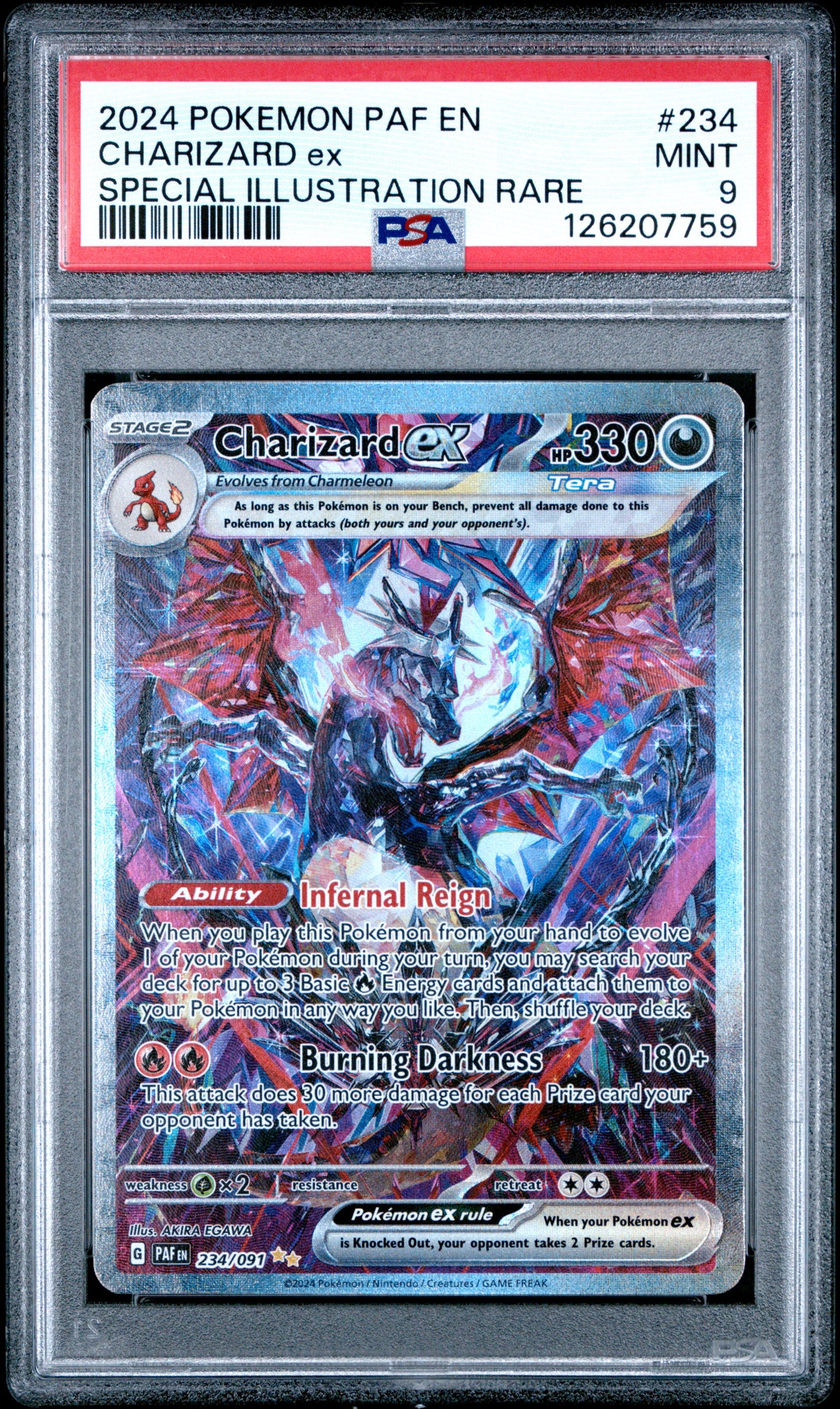 Charizard ex 234/091 SIR PSA 9 – Pokémon Paldean Fates 2024