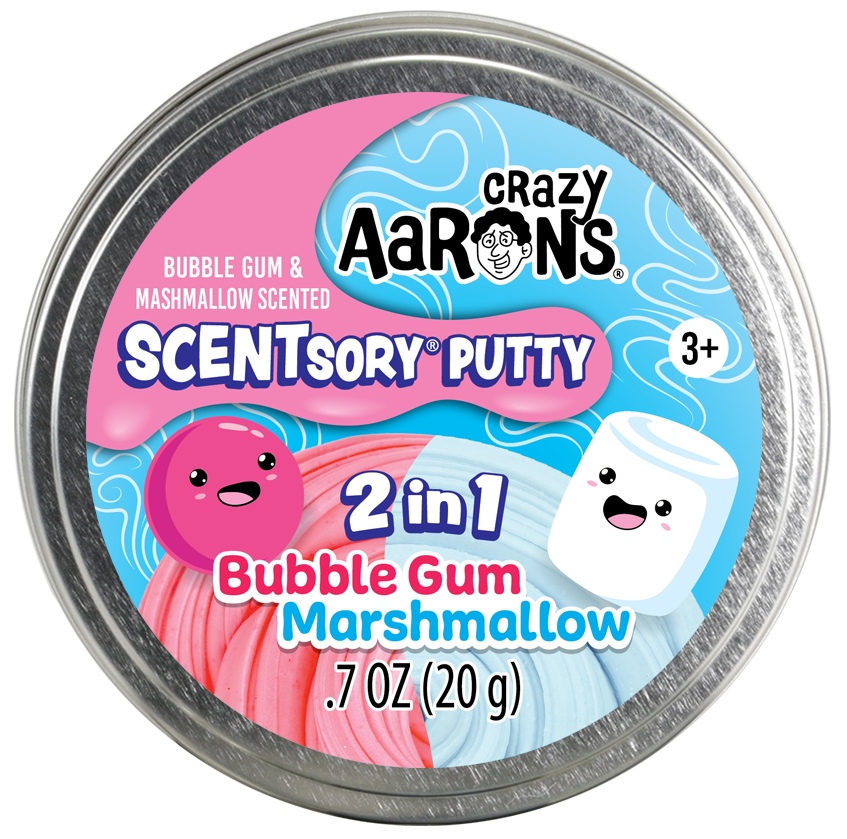 Crazy Aaron's Scentsory Bubble Gum Marshmallow - 2.75" Thinking Putty Tin