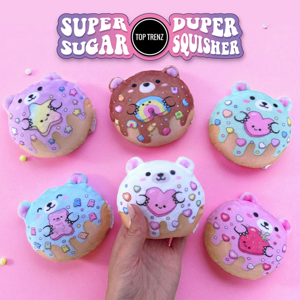 Top Trenz: Super Duper Sugar Squisher Plush Sugar Bear Donuts