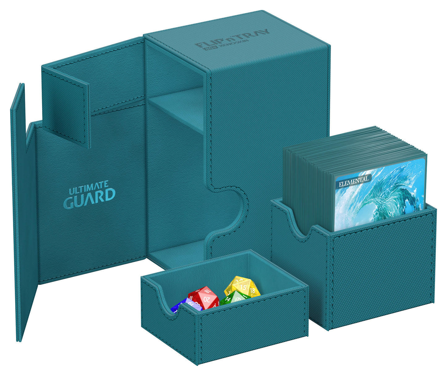 Ultimate Guard 80+ Flip’n’Tray Deck Case - Monocolor Petrol