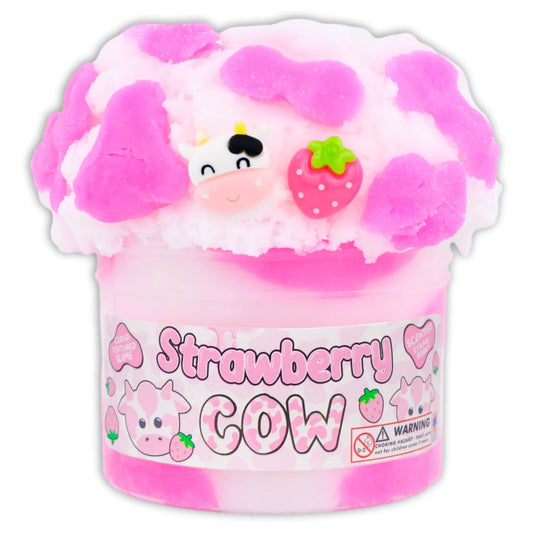 Strawberry Cow - Cloud Textured Slime - Handmade in USA - Dope Slimes - Pink - 8 fl/oz