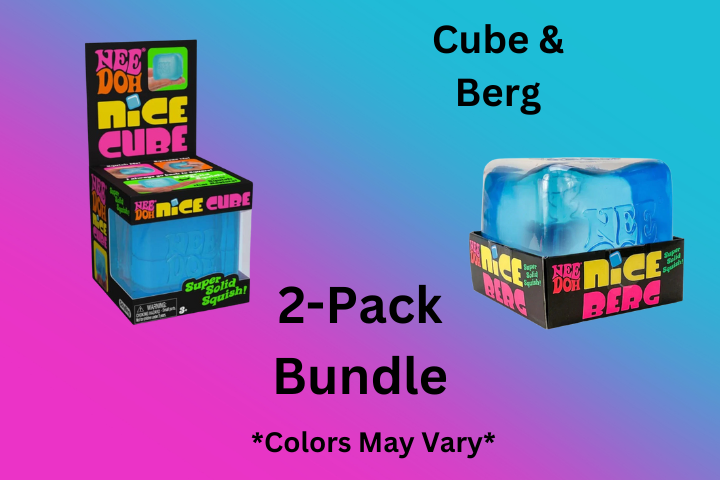 Schylling NeeDoh Nice Pack: Nice Cube & Nice Berg Stress Relief Bundle!