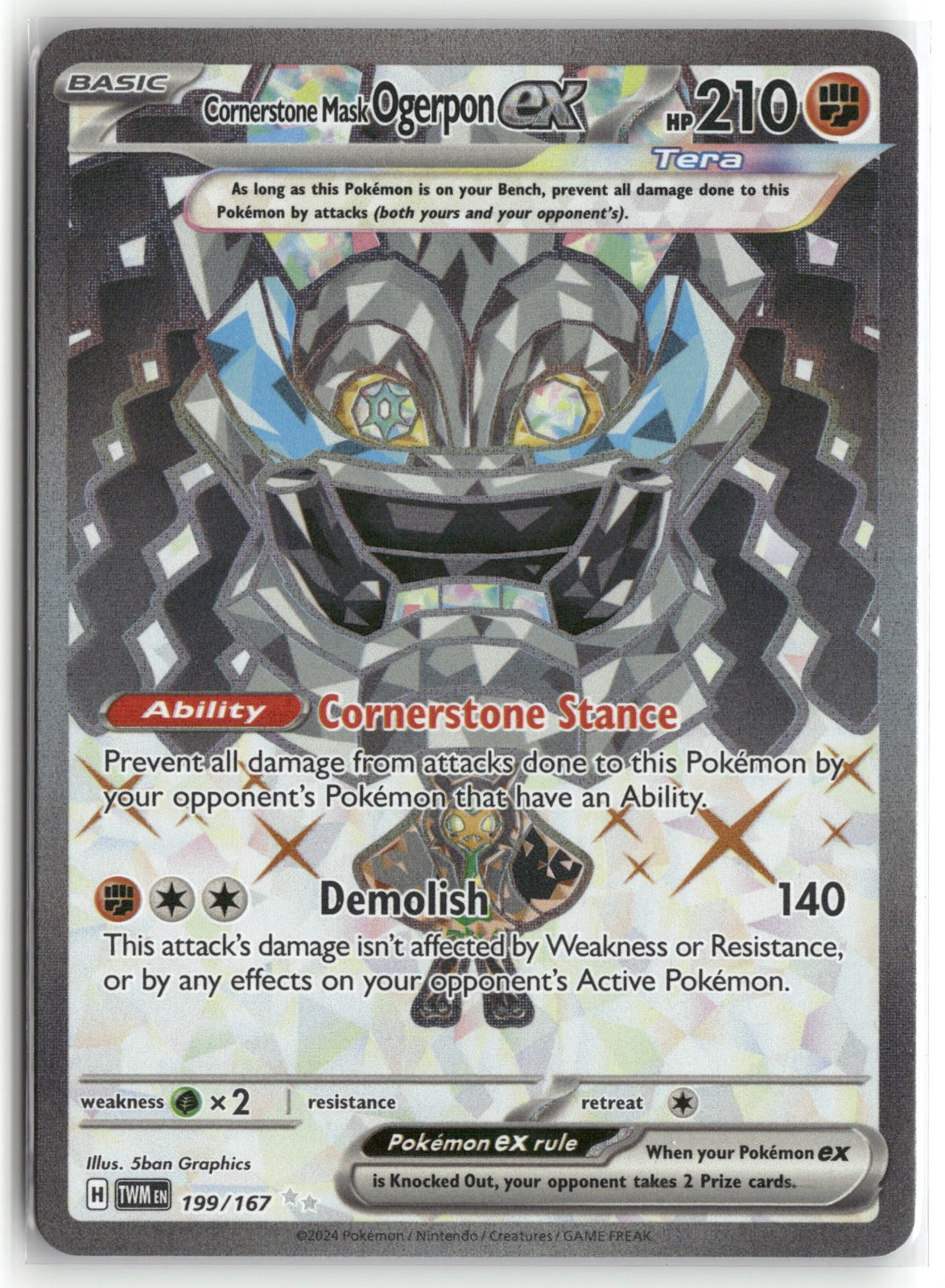 Pokemon Cornerstone Mask Ogerpon ex 199/167 UR 2024 SV06: Twilight Masquerade
