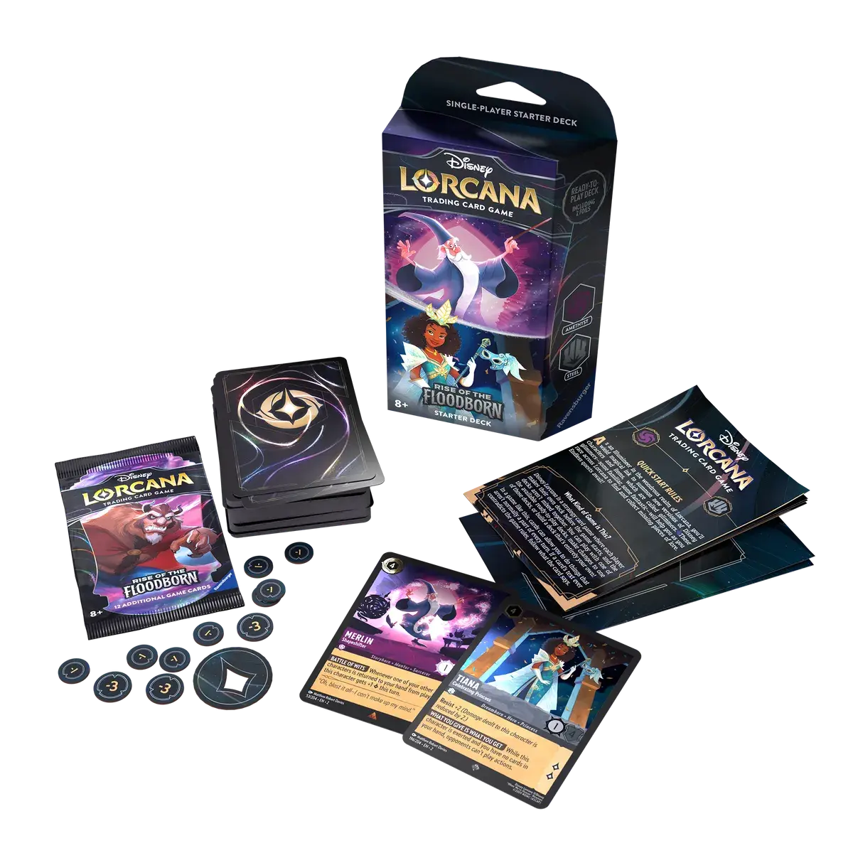 Disney Lorcana TCG: Rise of the Floodborn - Starter Deck - Amethyst & Steel