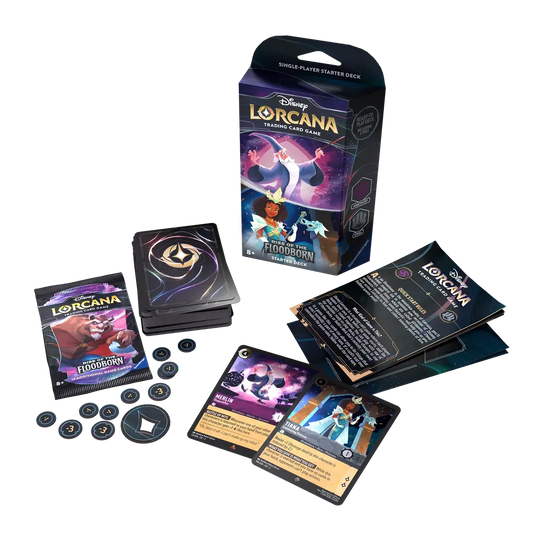 Disney Lorcana TCG: Rise of the Floodborn - Starter Deck - Amethyst & Steel