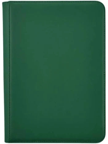 Generic 4-Pocket Zippered Toploader Binder - Leatherette Green (Holds 128)