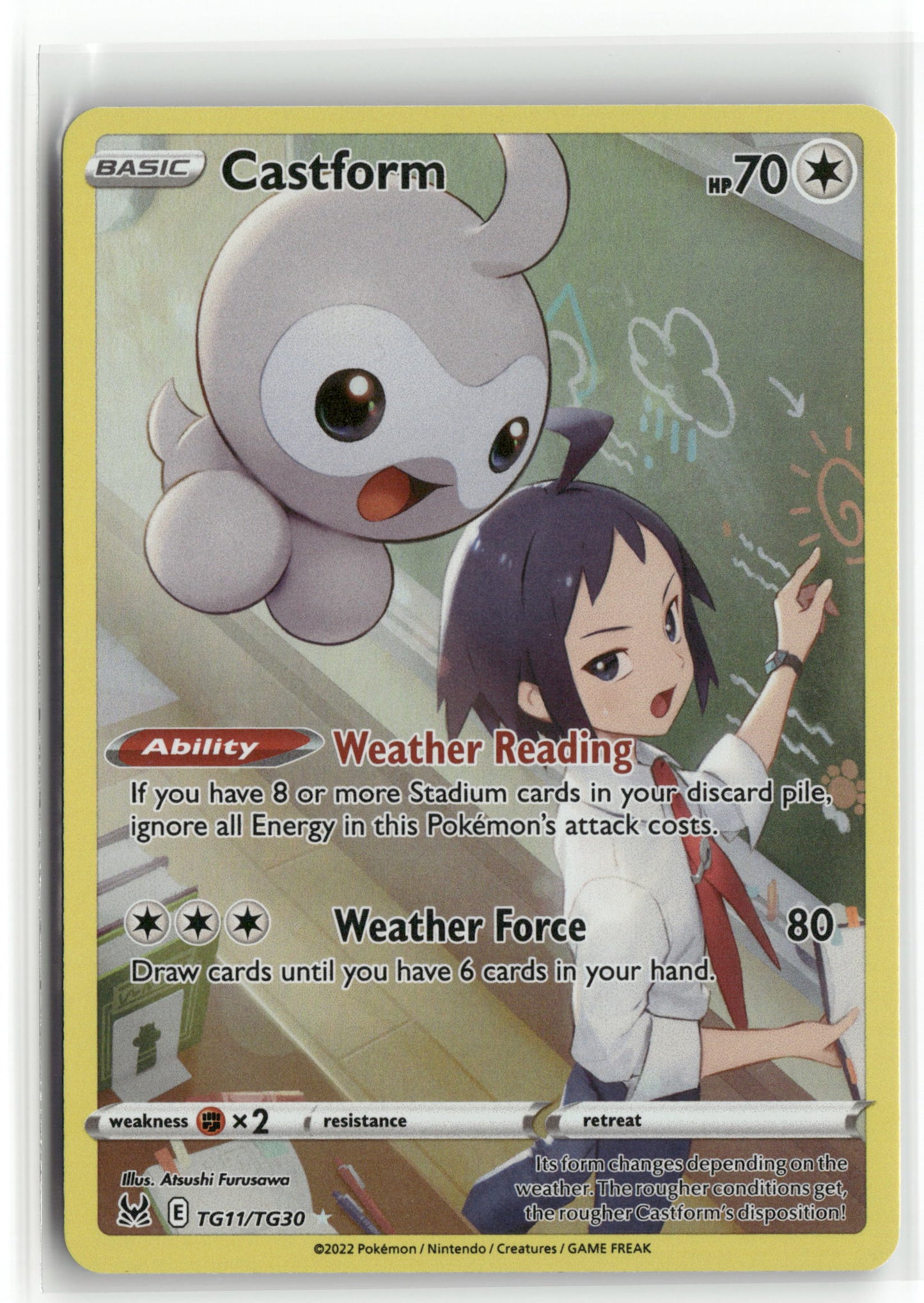 Pokemon Castform TG11/TG30 Ultra Rare 2022 SWSH11: Lost Origin Trainer Gallery