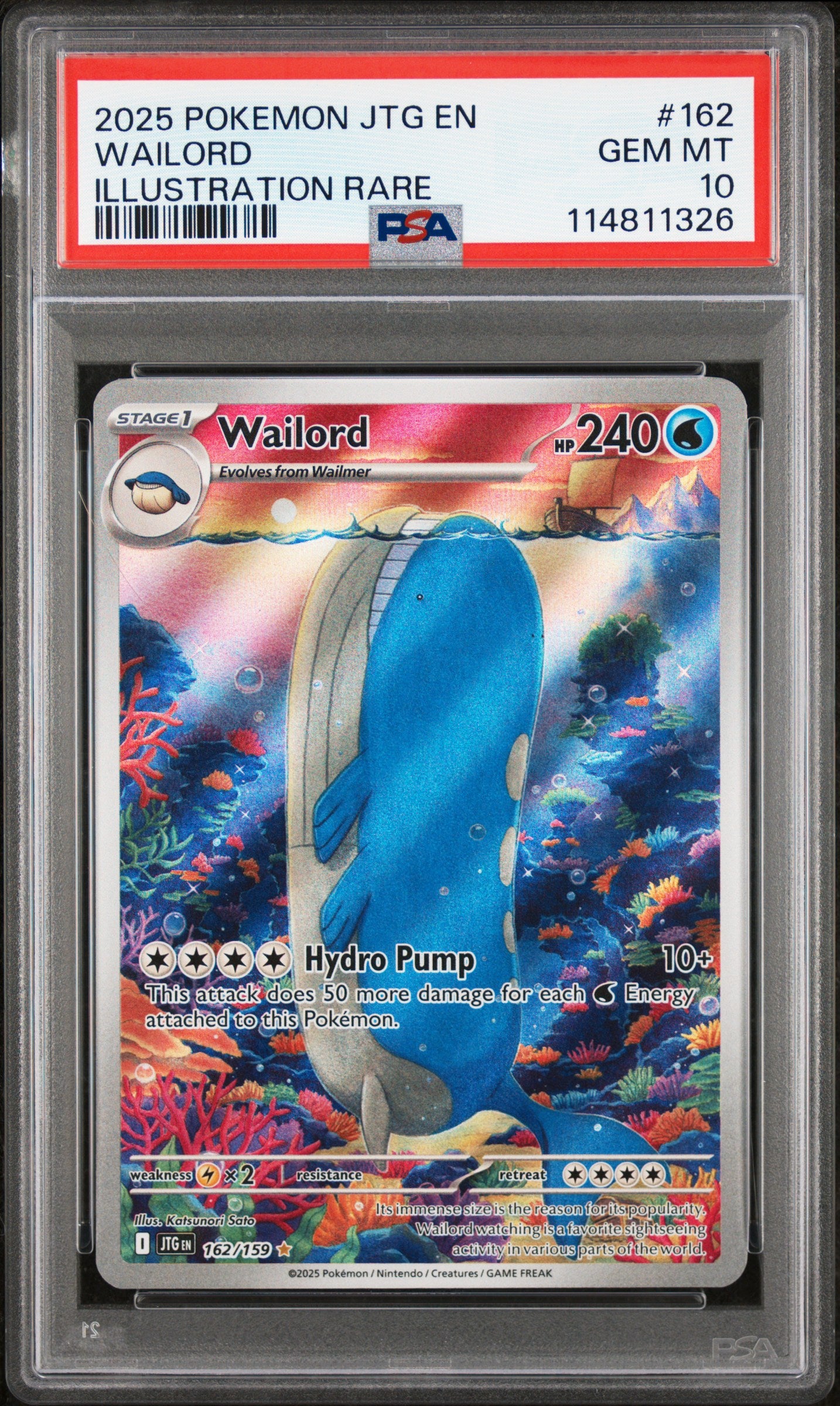 2025 Pokemon JTG EN Wailord IR PSA 10