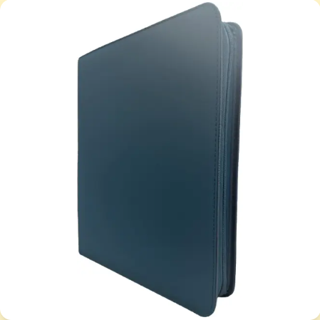 Generic Premium Series 9-Pocket Toploader Zippered Binder - Stone Blue/Stone Blue