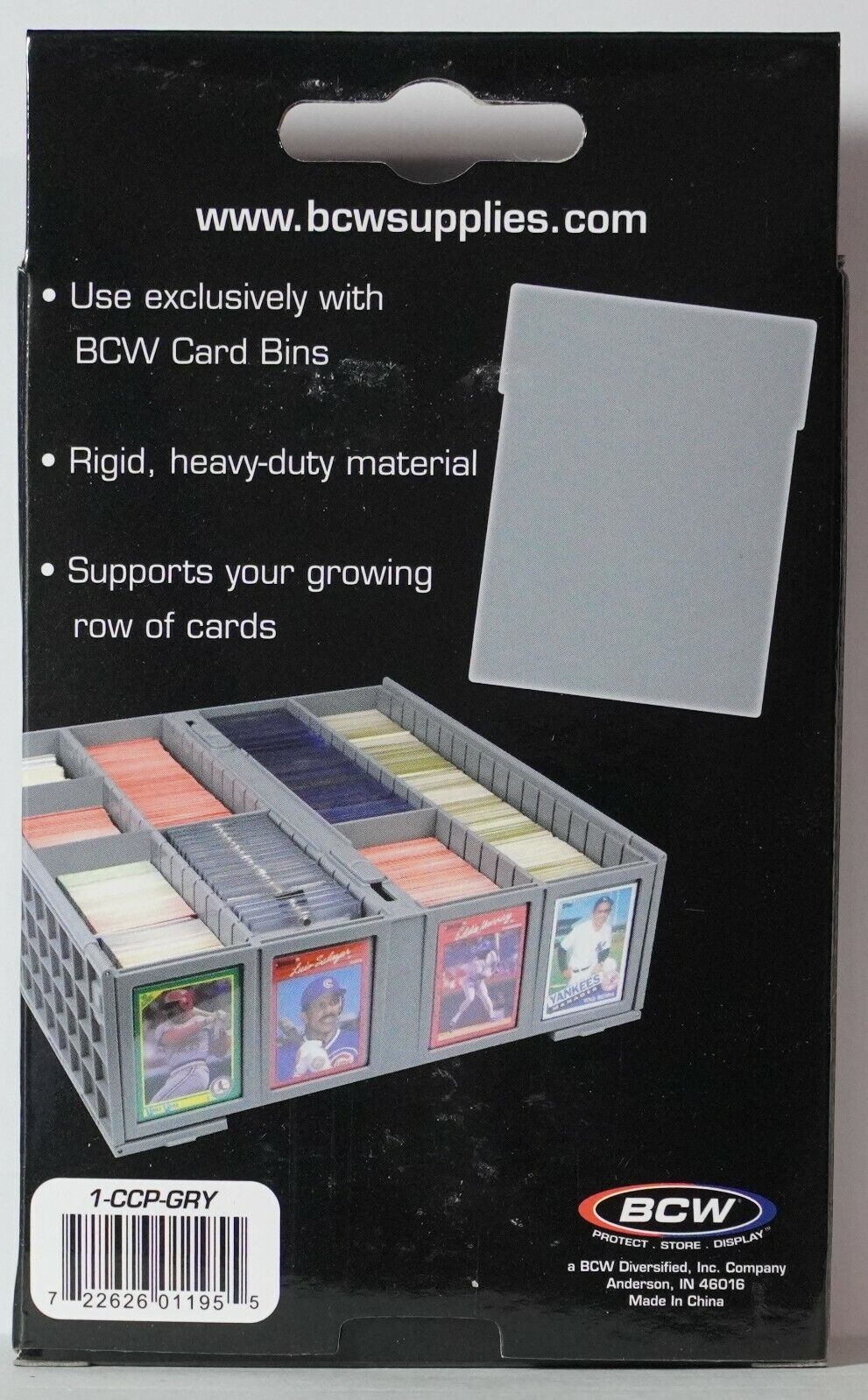 BCW Collectible Card Bin Partitions - Gray (12 Pack)
