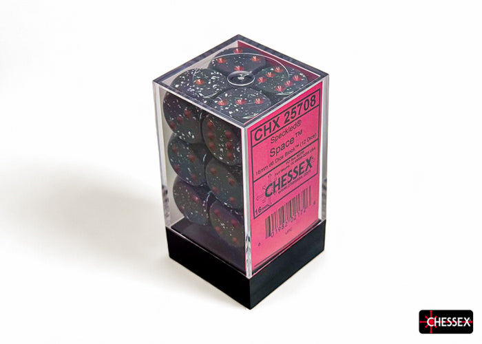 Chessex Speckled Space 16mm d6 Dice Block (12 Dice)