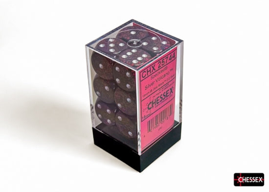 Chessex Speckled Silver Volcano 16mm d6 Dice Block (12 Dice)