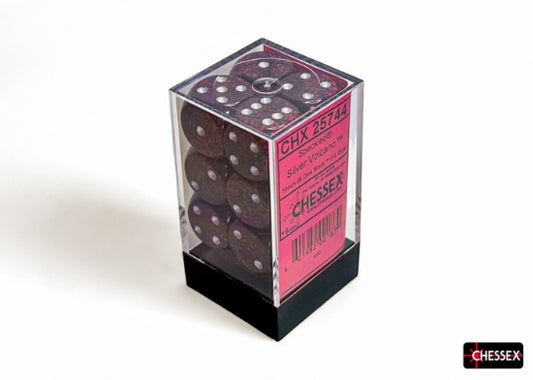Chessex Speckled Silver Volcano 16mm d6 Dice Block (12 Dice)