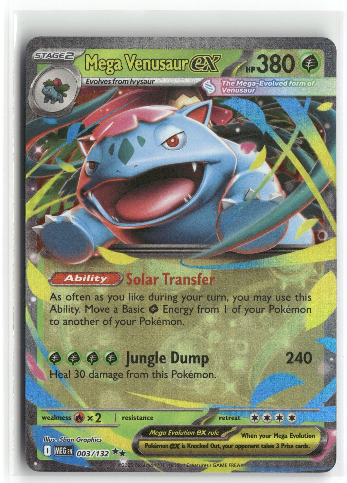 Pokemon Mega Venusaur ex 003/132 Double Rare 2025 ME01: Mega Evolution