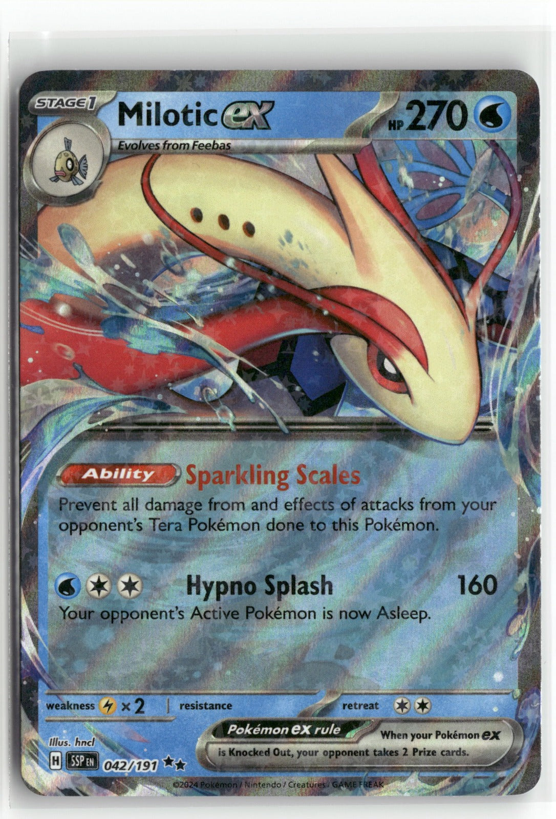Pokemon Milotic ex 042/191 Double Rare 2024 SV08: Surging Sparks