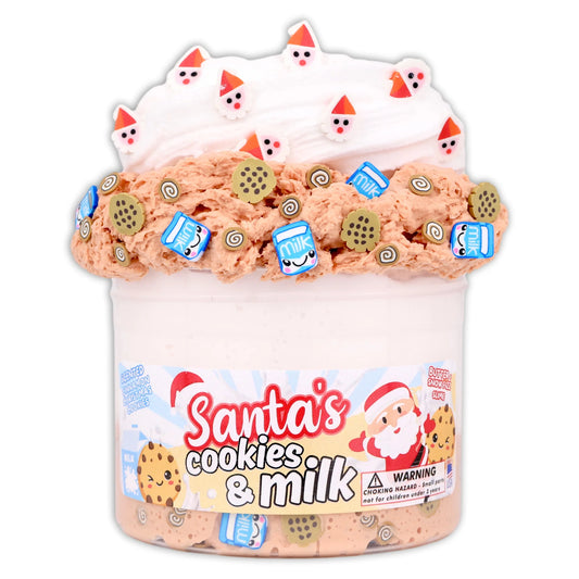 Santa's Cookies & Milk - Butter Snowfizz Textured Slime - Handmade in USA - Dope Slimes - Beige/White
