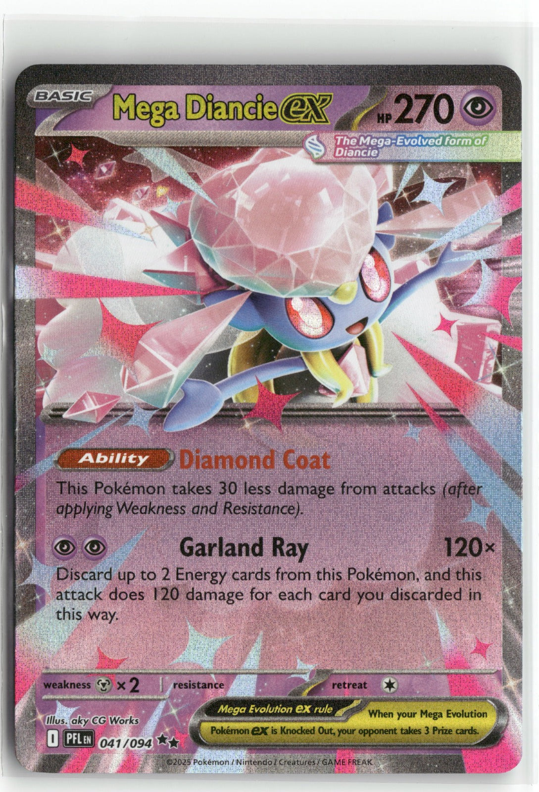 Pokemon Mega Diancie ex 041/094 Double Rare 2025 ME02: Phantasmal Flames