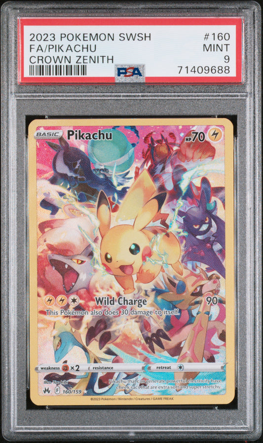 2023 Pokemon SWSH Crown Zenith Pikachu #160 PSA 9
