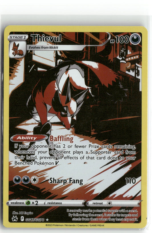 Pokemon Thievul GG17/GG70 Ultra Rare 2023 Crown Zenith: Galarian Gallery