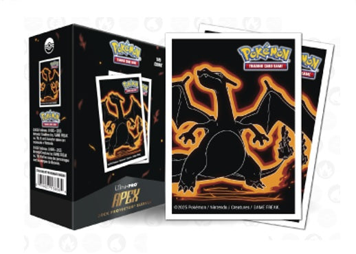Pokemon TCG: Neon Kanto 105ct APEX Deck Protector Sleeves Charizard