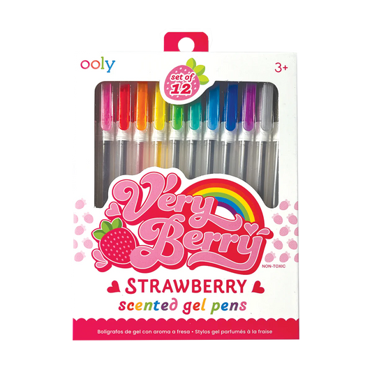 Very Berry: Strawberry Scented Gel Pens (Set of 12)
